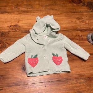 Strawberry knit baby sweater
